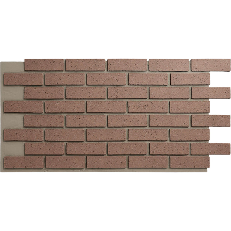 Panneau de fausses briques traditionnelles EverStone, l 44 po x H 21 3/4 po x P 3/4 po, couleur rouge argile, Clay Red