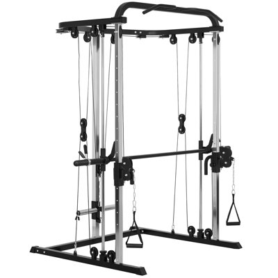 Machine Smith avec système de croisement de câbles et support à squat