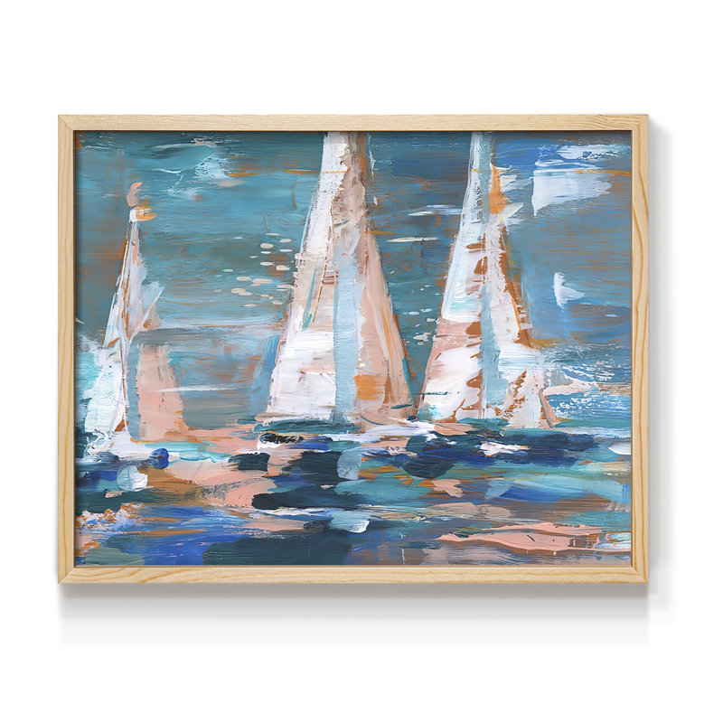 Pop Regatta II -Framed Print - Restickable, 11" H x 14" W, Natural