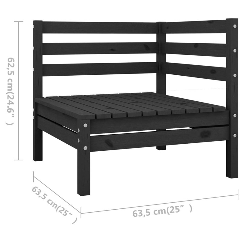 Ensemble de conversation modulaire 9 pièces Valleria, Noir