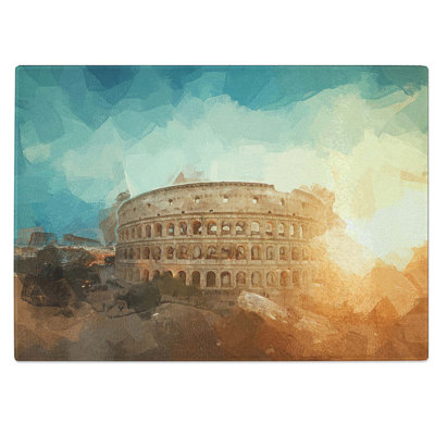 Tempered Glass The Colisium in Rome Italy in Abstract Chopping Board