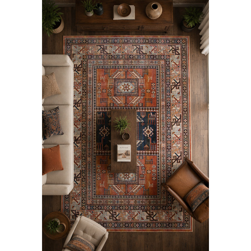 Tapis oriental tissé Ovid, Rectangle 7 pi 10 po x 10 pi 9 po