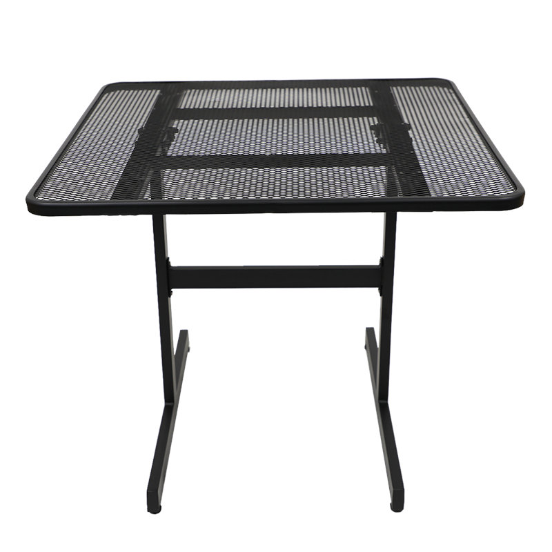 Table d'extérieur pliante en métal noire, 36 po x 36 po