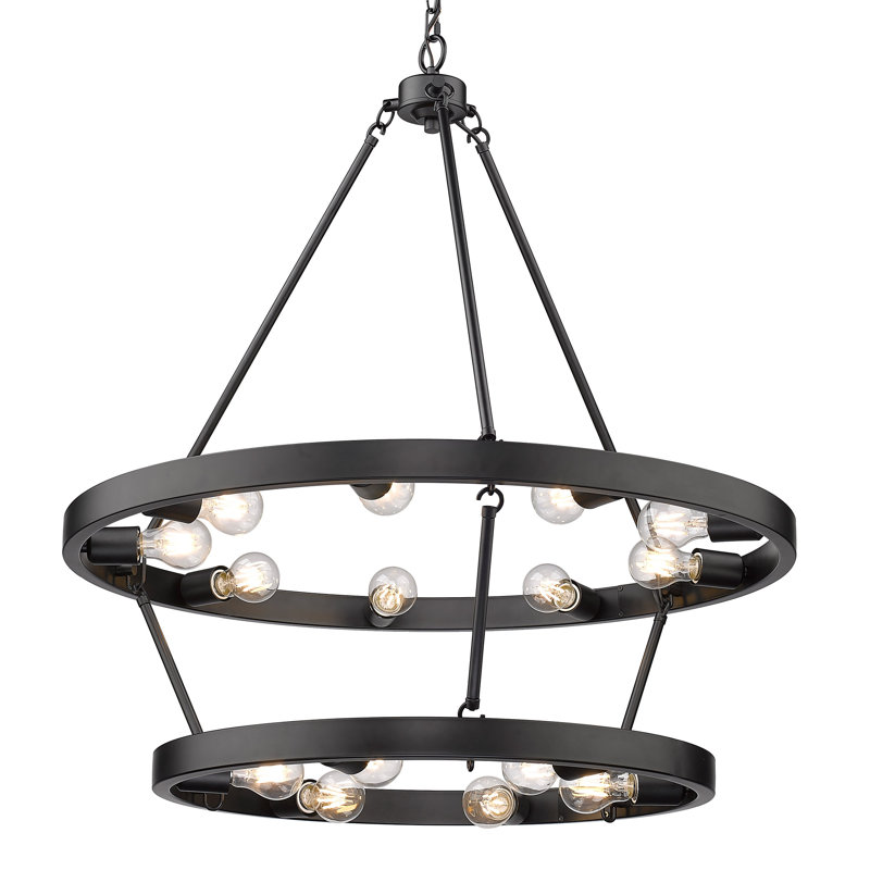 Easterwood 15 - Light Steel Dimmable Round Chandelier