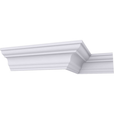 Endurathane Palmetto Crown Moulding, 3"H x 3"P x 4 1/4"F x 94 1/2"L, Factory Primed