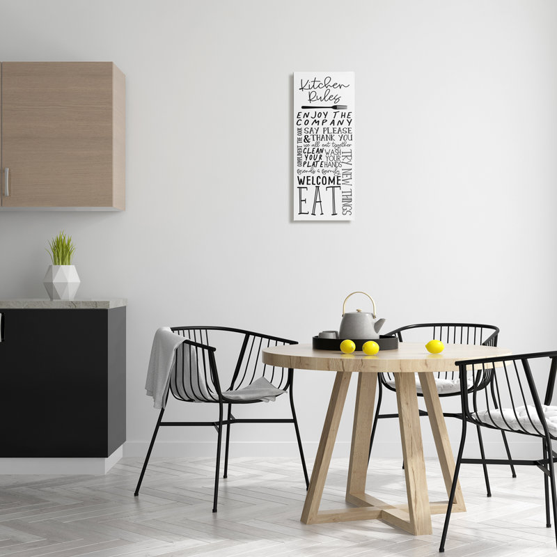 "Kitchen Rules", art mural sur toile par Nicole DeCamp, H 24 po x l 10 po
