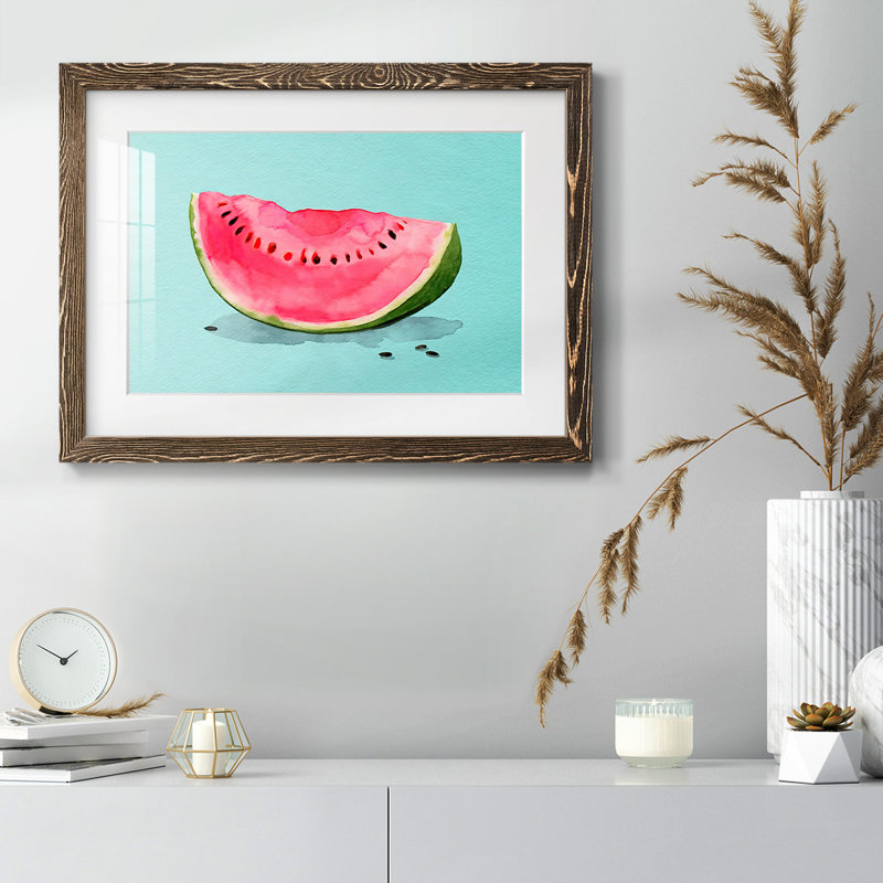 Summer Watermelon I - impression d'un seul cadre photo, Noyer, H 28 po x l 42 po x P 1,5 po