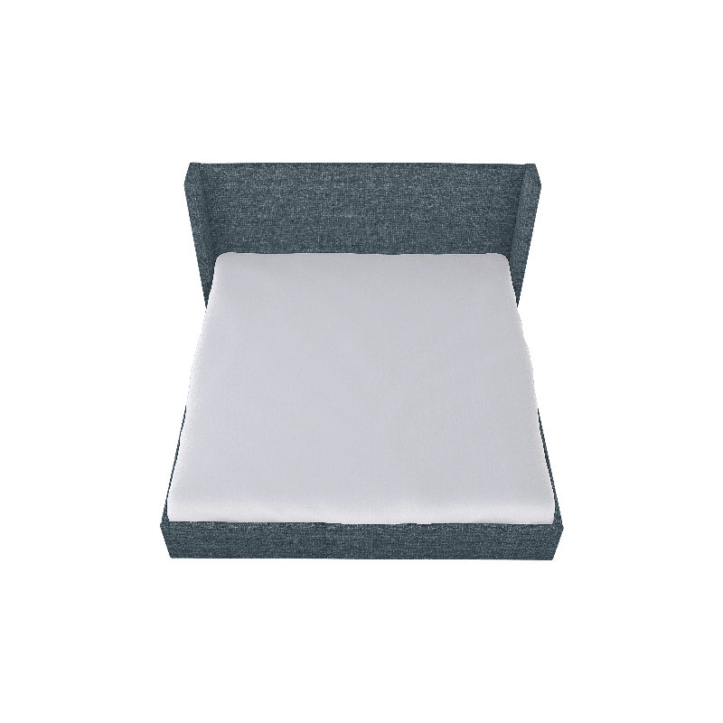Chloe Upholstered Wingback Bed, Double Up Chambray, Full