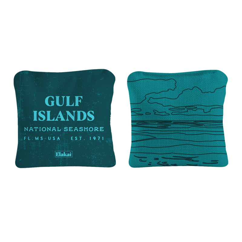 Durasuède bord de mer Gulf National, H 4 po x l 4 po x P 0,50 po, Bleu sarcelle des îles Gulf