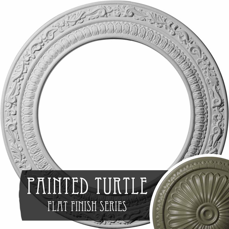Médaillon de plafond H 12 po x l 12 po x P 0,5 po Andrea, Tortue peinte