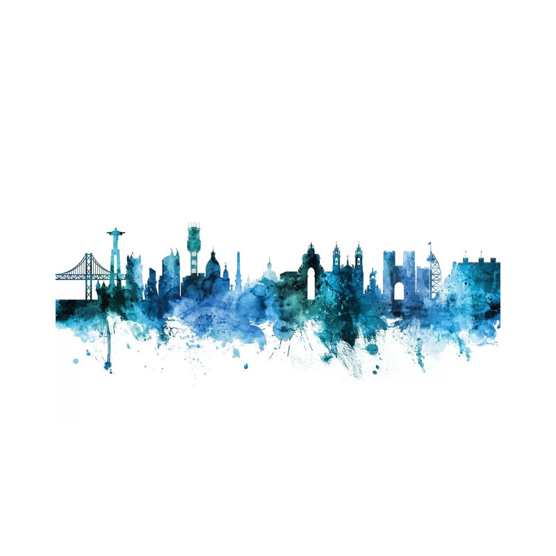 Lisbon, Portugal Skyline by Michael Tompsett - Wrapped Canvas Gallery-Wrapped Canvas Giclée, 20.32 cm H x 30.48 cm W