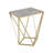 CREATIVE SIMPLE GLASS SIDE TABLE,GOLD+WHITE COLOR