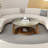 Round solid wood marble coffee table