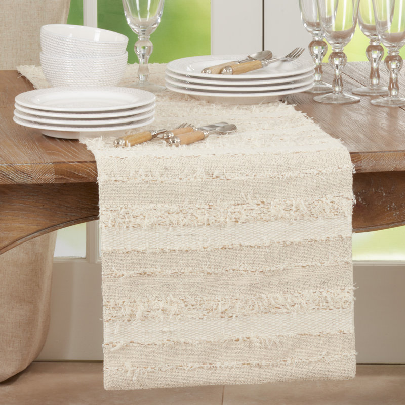 Wes Striped 100% Cotton Table Runner, 16" x 90"