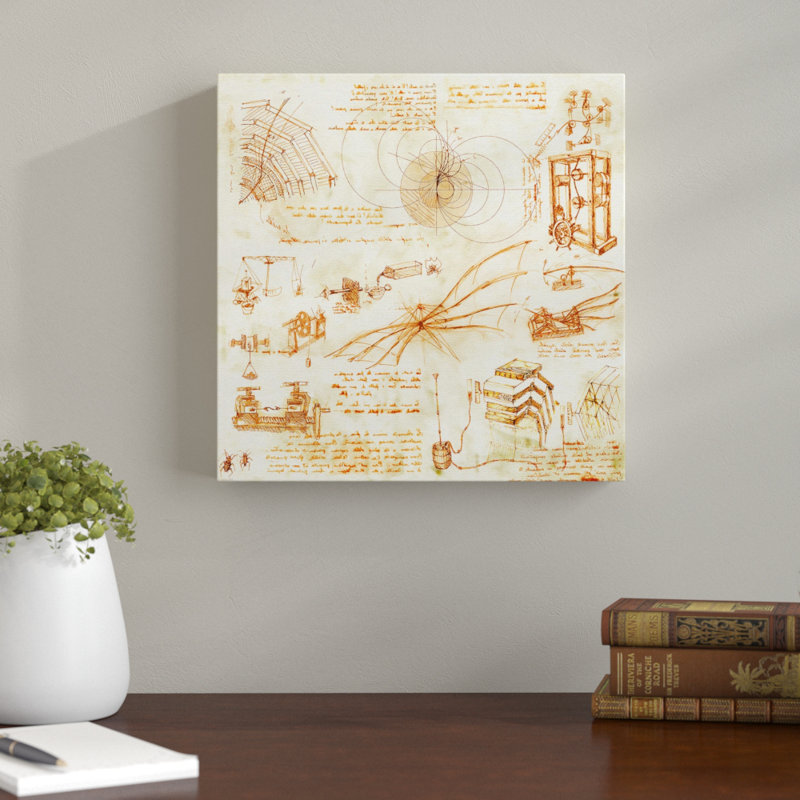 Leonardo Da Vinci - Wrapped Canvas Painting, 35cm H x 35cm W