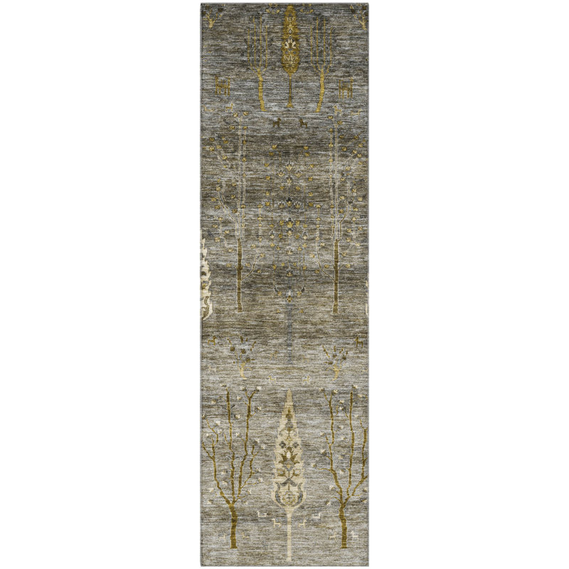 Premium Machine Washable Tara AMF1922 Floral Rug, Runner 2'3" x 7'6"