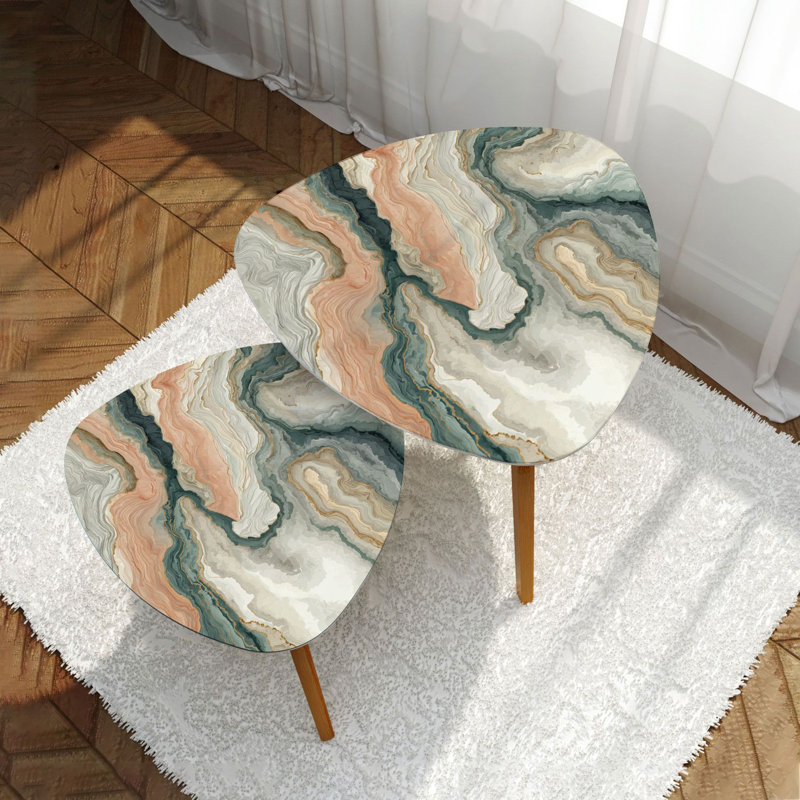 Ensemble de 2 tables basses gigognes Triangle