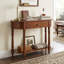 Console Sturdy Retro 36 po à 2 niveaux en bois pour le vestibule derrière le canapé