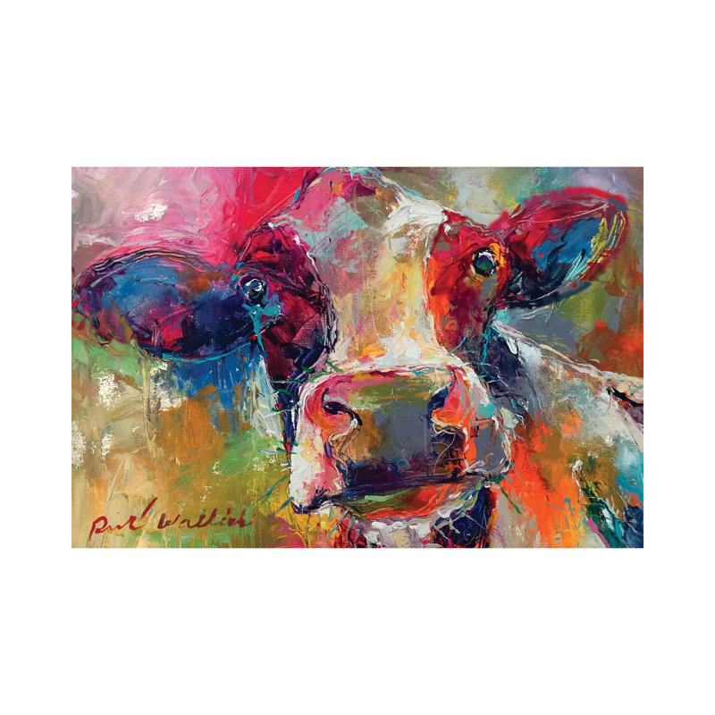 Art Cow by Richard Wallich - Wrapped Canvas Painting, 66.04 cm H x 45.72 cm W x 1.91 cm D