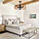 49cm Black Farmhouse Caged Chandelier Ceiling Fan with Light Kit and Remote