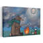 «Bear Campfire Night Abstract Contemporary Forest Forest», reproduction d'art mural-133612448