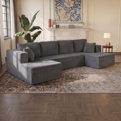 U Shape Compressed Modular Sectional Sleeper Sofa, Space-Efficient Easy to Move for Living Room Bedroom Apartment