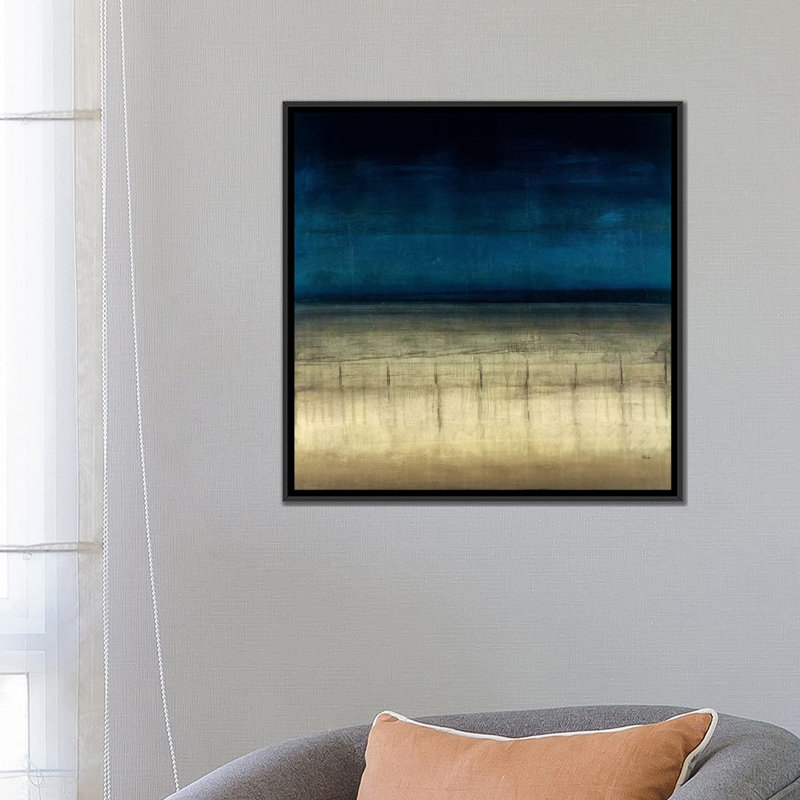 «Blue Dream», reproduction sur toile, H 18 po x l 18 po x P 1,5 po, Toile encadrée noire, Pas de tapis