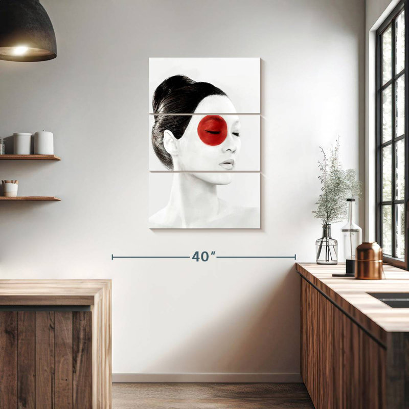 Peinture de visage de drapeau japonais Leisha, H 38 po x l 24 po