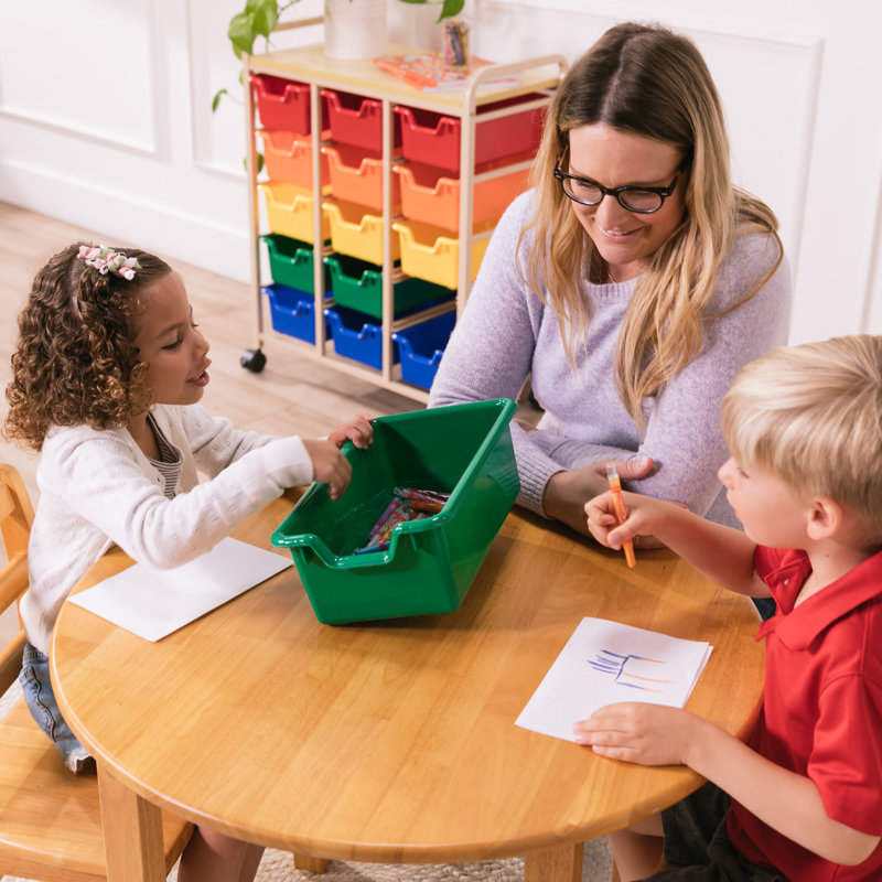 Honey Round Hardwood Kids Table and Chair Set