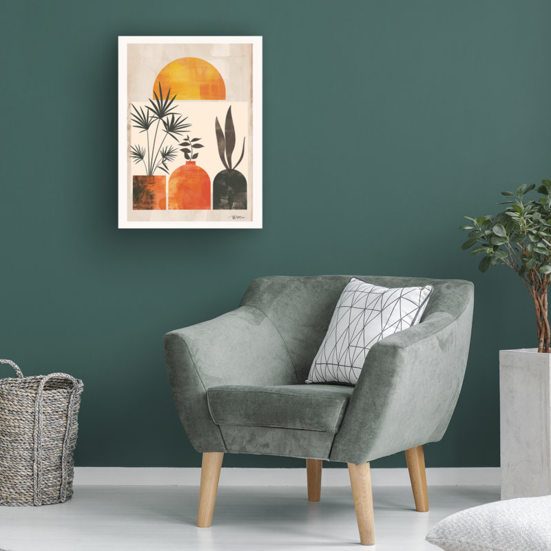 Œuvre d'art sur toile rose Momol, rose, lune, soleil, H 35 po x l 47 po