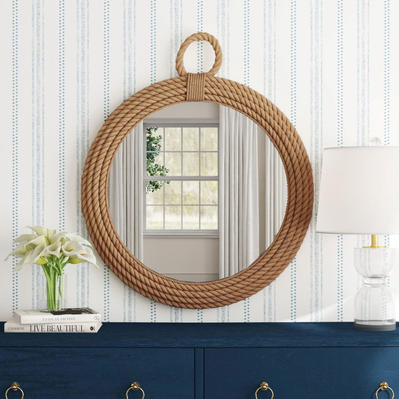 Chios Rope Round Wall Mirror, 30" H x 30" W
