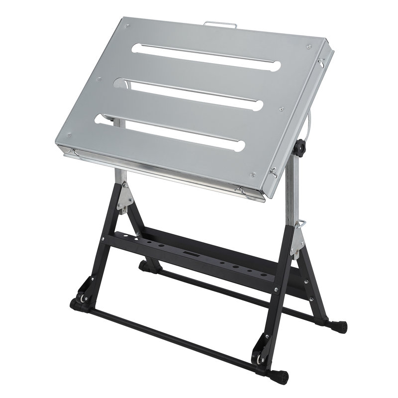 Foldable Welding Table Capacity Welding Workbench, Carbon Steel Work Bench with 3 Tilt Angles,Retractable Guide Rails for Welding Assembly Repair
