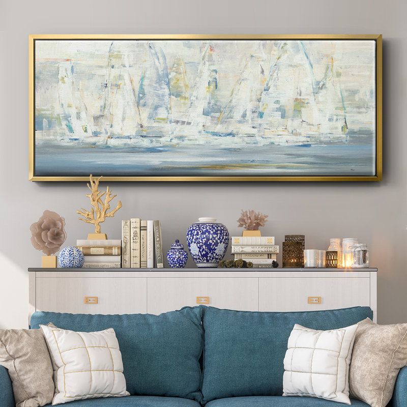 Regatta Time - Framed Canvas, 20" H x 50" W