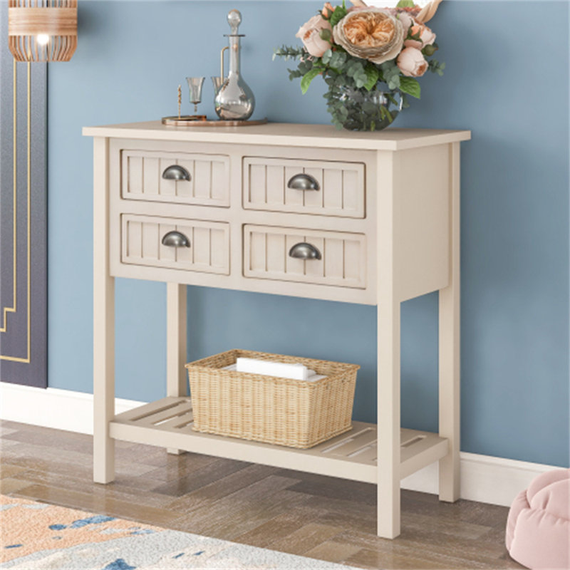 Buffet Buffet Console avec tablette inférieure, Beige