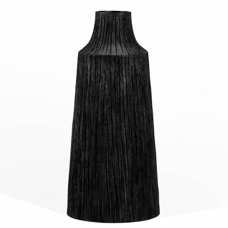 Vase 16 po 16 po, H 16 po x l 7,5 po x P 7,5 po, Noir