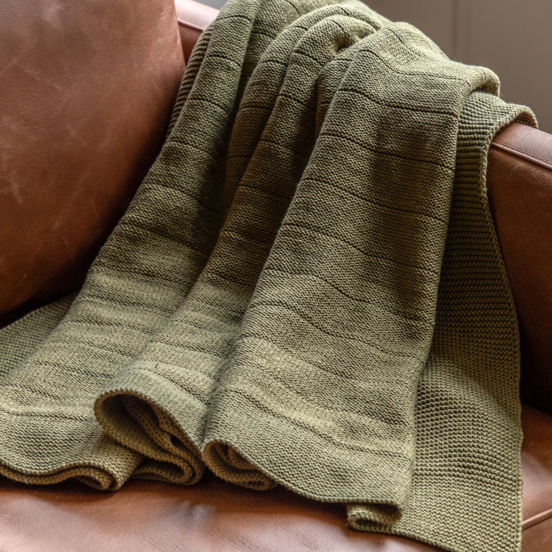 Florence Knit Throw Nutmeg 1300x1700mm, Olive 