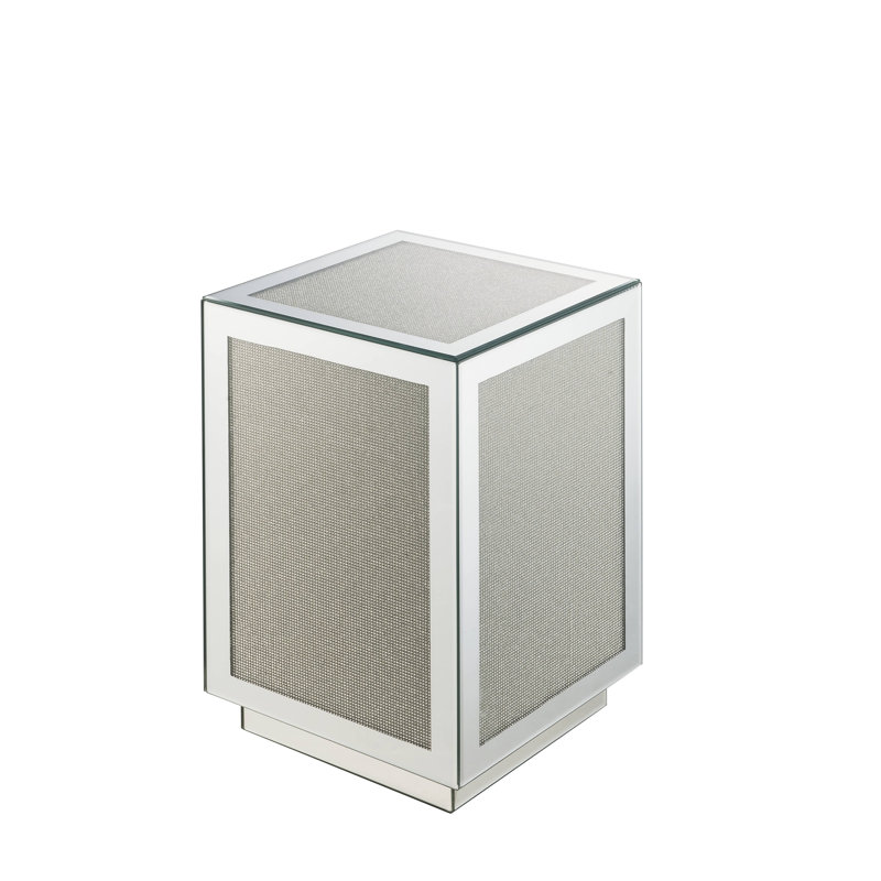 Dedman Glam Square Accent Table with Mirrored Inlay Top and Case-Frame