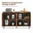 Aukfa 59" Mid-Century Modern Storage Cabinet, Wood Sideboard with Geometric Doors, Metal Legs for Living Room/ Entryway,Walnut