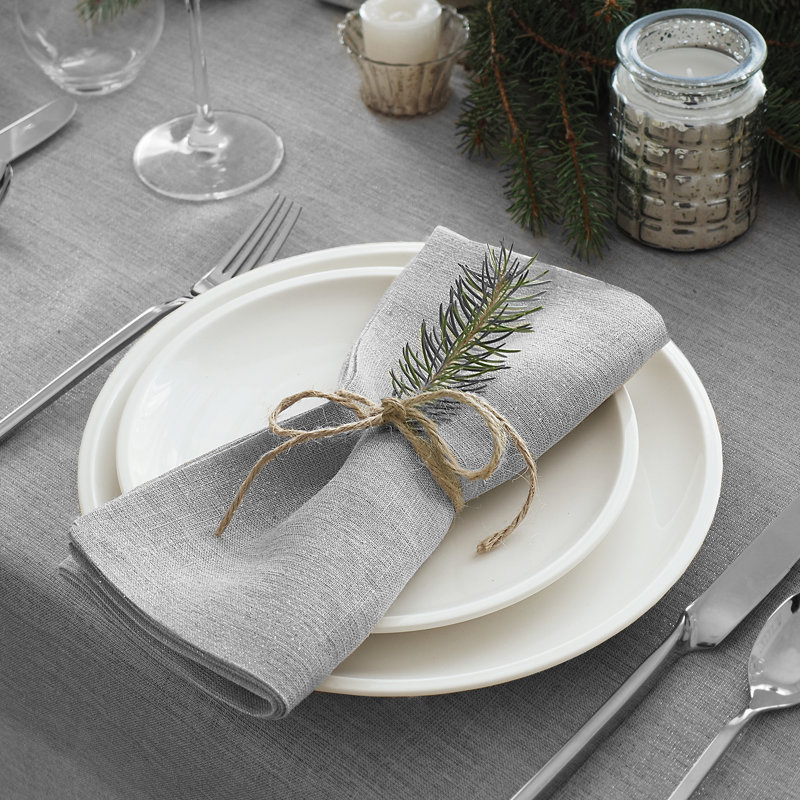 La Classica 4 Piece Linen Napkin Set, White