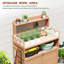 Outdoor Potting Bench Table For Outside, Solid Fir Wood Garden H...