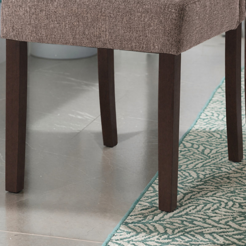 Fabric Upholstered Parsons Dining Chair ( Set of 2 ), Brown