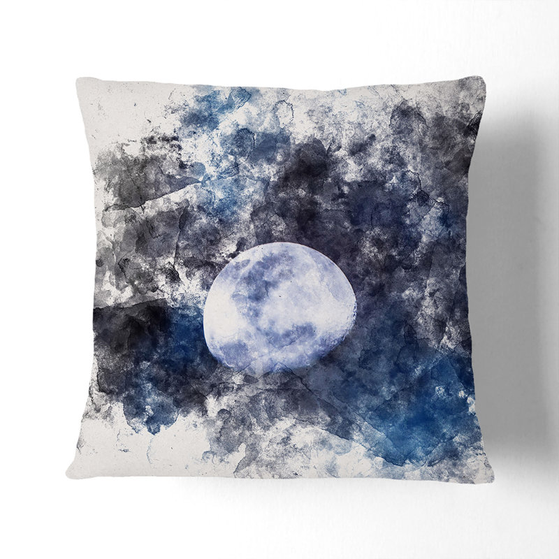 Shadow Moon Cushion with Filling, White, 40cm H x 40cm W x 15cm D