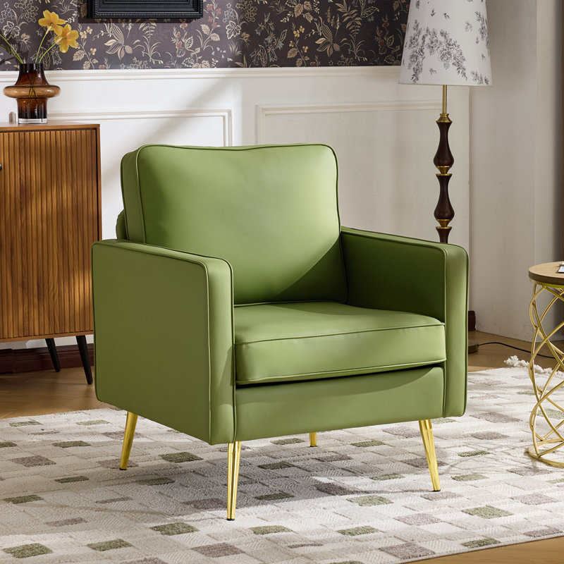 Fauteuil club Bakker, Green Faux Leather