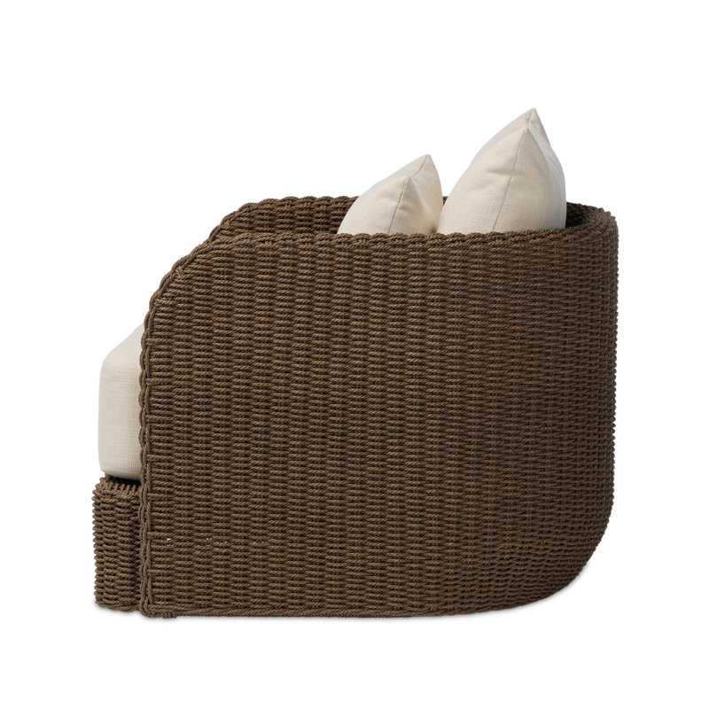 Corrigan Outdoor Swivel Armchair, Dark Textured Woven