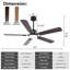 Ventilateur de plafond de chambre à coucher et de salon avec ABS noir, commande à distance et circulation d'air saisonnière