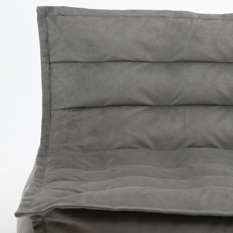icon Kota  Velvet Sofa Bean Bag, Olive Green, Charcoal Grey