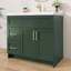 Meuble-lavabo de salle de bain vert 36 po seulement, base de meuble-lavabo autoportante de style Shaker avec portes et tiroirs à fermeture en douceur, armoire de rangement prête à assembler avec poignées en or brossé RTA