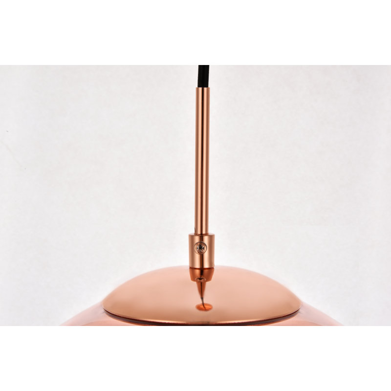 Luminaire suspendu pour dôme simple 1 lumières Gwenda, H 68 po x l 11 po x P 11 po, Cuivre