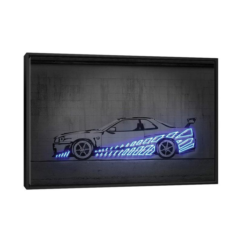 Impression d’art graphique par octave Mielu, Pas de tapis, H 26 po x l 40 po x P 1,5 po, Toile avec cadre noir