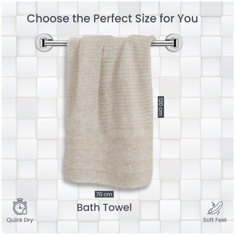 6 Pack Premium Ribbed Cotton Towels, Everyday Comfort Hand, Bath Towels & Sheet, Soft Feel, Quick Dry & Highly Absorbent